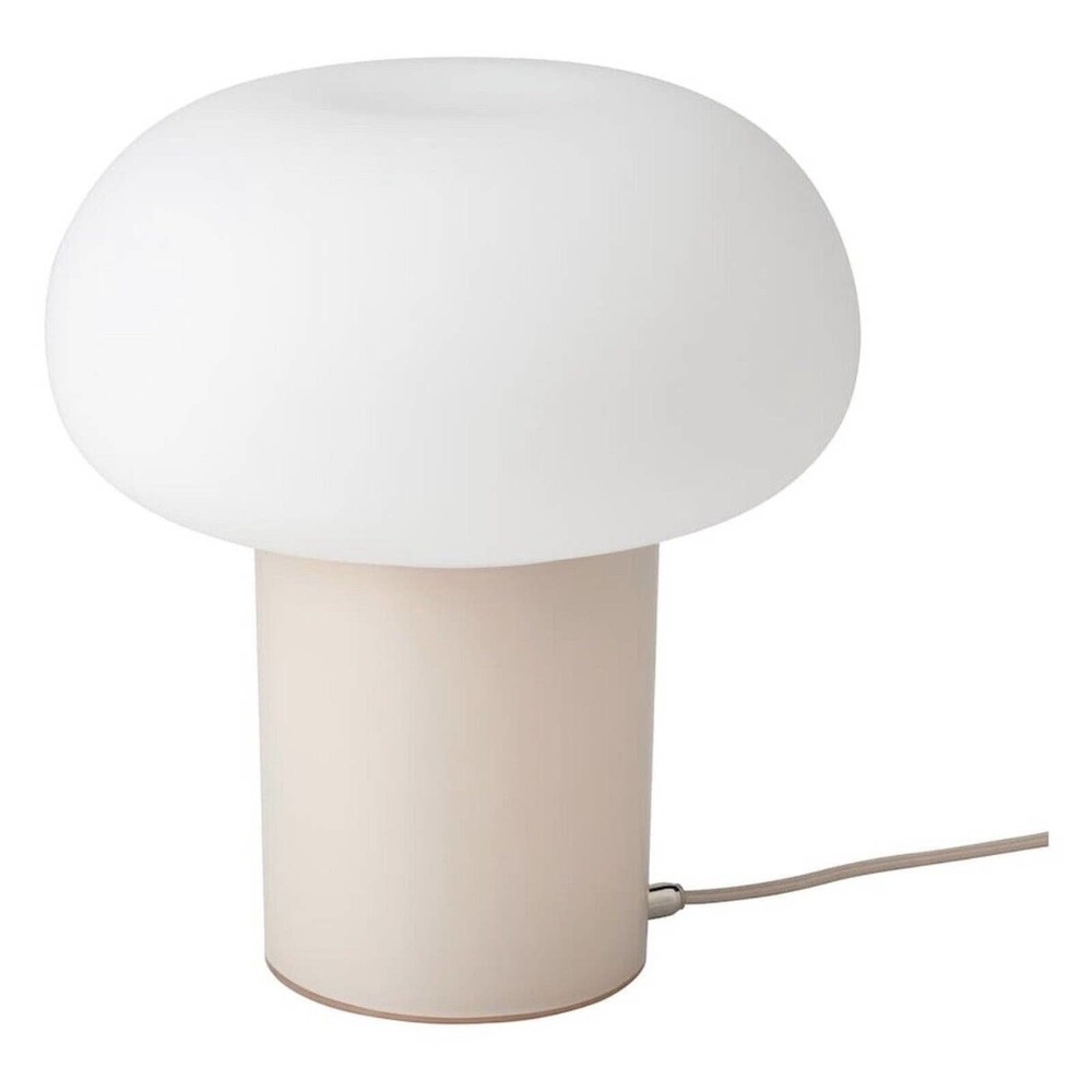IKEA DEJSA Table Lamp, Beige/Opal Glass W/ Bulb (004.049.87) NEW
